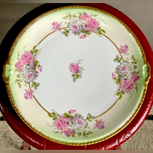 Rare 24k Gold Trim Early 20th Century Vintage LIMOGES FRANCE Serving Plate - Picture 2 of 16